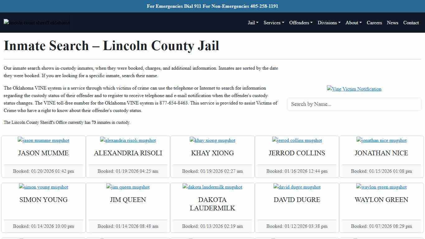 Inmate Search | Lincoln County Sheriff's Office
